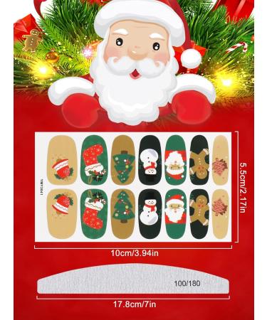12 Sheets Christmas Nail Polish Stickers EBANKU Adhesive Full Nail Wraps Santa Claus Penguin Snowflake Design Nail Art Decals Strips with 1 Piece Nail Files for Women Girl Christmas Nail Decoration - Buy Online on GoSupps.com