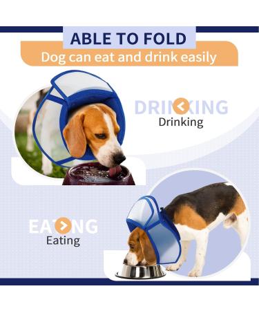 Kuoser Rescue Dog Soft Protective Collar | Adjustable & Comfy Cone for Post-Op Dogs & Cats - Leak Proof Breathable Design in Blue - Buy Online on GoSupps.com