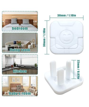 40 Pack White Square Socket Child Safety Plug Covers for Outlets - Hidden Handle for Kids Toddler Protection - Buy Online on GoSupps.com