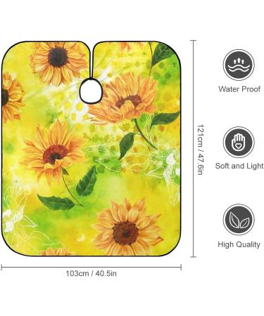 Retro Watercolor Sunflowers Mini Haircut Capes | Water-Resistant Salon Cape for Women & Men | Hairdresser Styling Gown - Buy Online on GoSupps.com