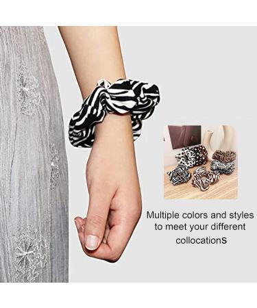 10 Pcs Leopard Scrunchies - Colorful Hair Ties for Girls & Women | Elastic Ponytail Bands | 8cm Diameter Hair Jewelry - Buy Online on GoSupps.com
