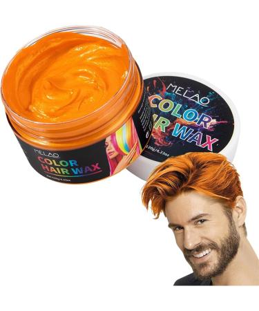 Hair Dye Wax Natural Hair Styling Wax 423oz Natural Fast No Allergies Washable Effective Temporary Hair Color Cream for Kids Halloween Man Woman Youngwier Orange1 - Buy Online on GoSupps.com