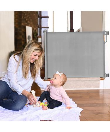 Momcozy Retractable Baby Gate | 33 Tall | Extends up to 55 Wide | Child Safety Gate for Stairs, Doorways, Indoor & Outdoor - Grey - Buy Online on GoSupps.com