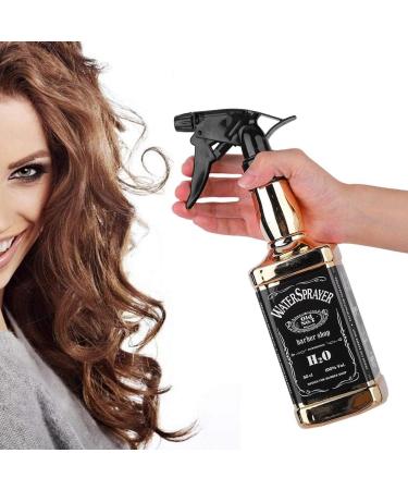 Kcabrtet Hair Spray Bottle Hairdressing Barber Spray Bottle Whisky Squirt Bottle Mist Salon Hair Tools Home Gardening Water Sprayer 500ml/16.9oz(Gold) - Buy Online on GoSupps.com