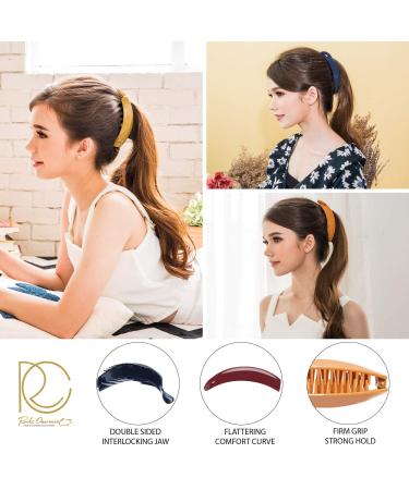 RC Roche Ornament 6 Pcs Premium Interlocking French Banana Hair Clip for Thick Hair - No Slip Ponytail Maker and Fashion Accessory Clamps in Classic Multicolor (Pack of 6) - Buy Online on GoSupps.com