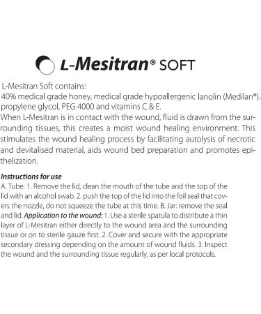 L-Mesitran Soft Honey Wound Gel 0.5 oz - Hypoallergenic & Soothing Ointment for Burns - Medical Grade Ingredients for Adults & Elderly - Buy Online on GoSupps.com