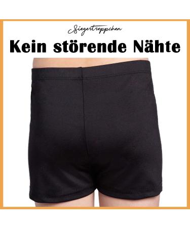 Winning Podium Black Gymnastics Shorts for Girls (Size 116-164) | Perfect for Gymnastics & Dancing | Pair with Our Tour Suit - Buy Online on GoSupps.com