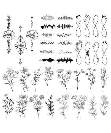 Cerlaza Temporary Tattoos for Women - 29 Sheets of 86 Styles, Long-Lasting Fake Tattoos for Adults - Tatuajes Temporales Body Art Sticker - Buy Online on GoSupps.com