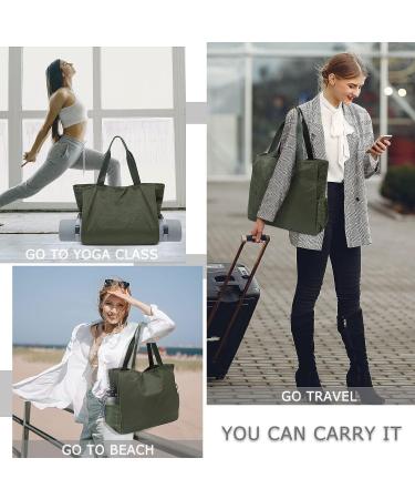 BOCMOEO Waterproof Yoga Mat Bag for Women | Shoulder Gym Bag with Mat Holder & Wet Pocket | Ideal for Gym, Yoga, Pilates, Travel, Beach | Green - Buy Online on GoSupps.com