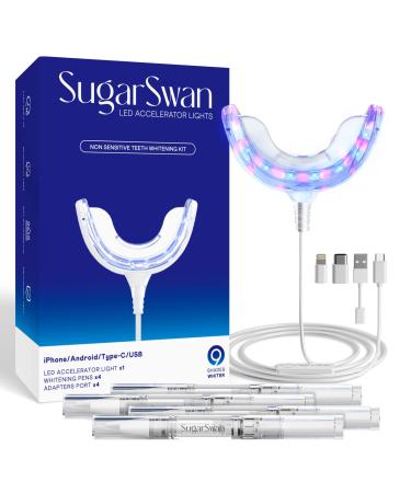 Teeth Whitening Kit with 32X LED Light 4 Teeth Whitening Pen Gel for Sensitive Teeth 35% Carbamide Peroxide Teeth Whitener Complete at Home Teeth Whitening System Mouth Trays