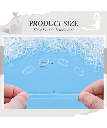 Marcoido Clear Elastic Hair Bands 1000pcs - Medium Clear Hair Rubber Bands for Girls and Women - Ponytail Holders with Zipper Bag - Buy Online on GoSupps.com