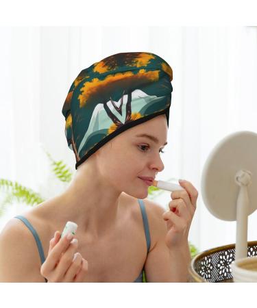National Parks Sunshine Trees Coral Velvet Dry Hair Cap - Ideal for Travel Pool Parties Beaches & Bathing - Buy Online on GoSupps.com