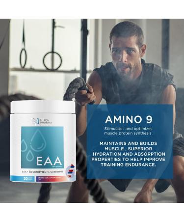 NOVA PHARMA EAA Supplement - Muscle Recovery Supplements - Amino Acids - 30 Servings - (Cyclone) - Buy Online on GoSupps.com