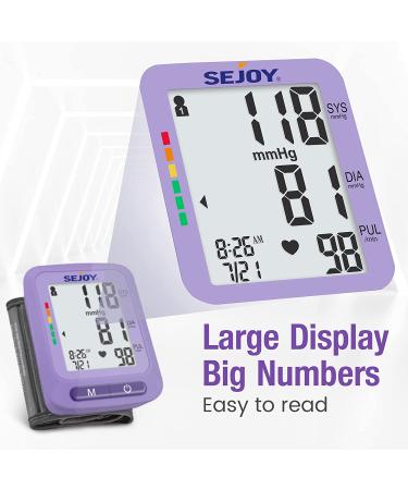 Digital Wrist Blood Pressure Monitor with Large LCD Display and Irregular Heartbeat Detector - 2 Users Memory - Home Use BP Machine (Purple) - Buy Online on GoSupps.com