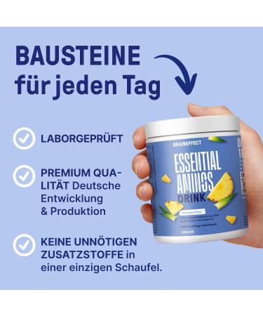 Buy Braineffect EAAs & BCAAs - All 11 Amino Acids Sugar-Free with Stevia Thyroid Support Inulin for Absorption - 270g Mango Ananas Flavor - Buy Online on GoSupps.com