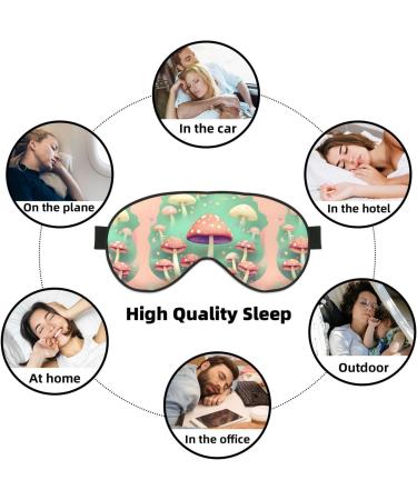 Dream Mushroom Unisex Adjustable Sleep Eye Mask - Perfect for Travel Yoga & Napping | Blackout Buckle Design - Buy Online on GoSupps.com