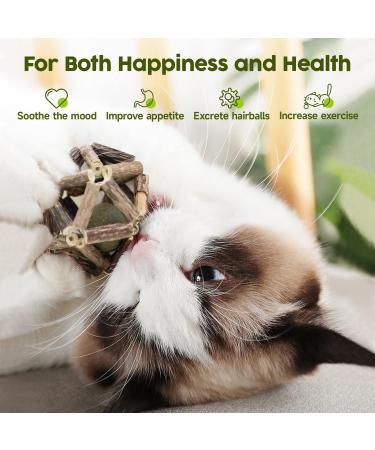 Potaroma Catnip Toys - Silvervine Stick, Cage Balls & Bell Ball for Indoor Cats - Matatabi Cat Chew Toy - 3 Cage Balls - Buy Online on GoSupps.com