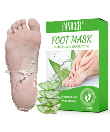 2 Pairs Foot Peeling Mask Exfoliating Foot Mask Exfoliating Peeling Foot Mask for Foot Care Very Dry and Damaged Feet Mask Foot and Callus Peeling Foot Care (Aloe Vera)