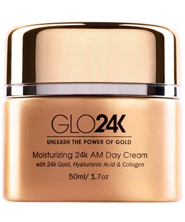 GLO24K Moisturizing Day Cream with 24k Gold  Hyaluronic Acid  Collagen  and Vitamins. For Optimal Hydration!