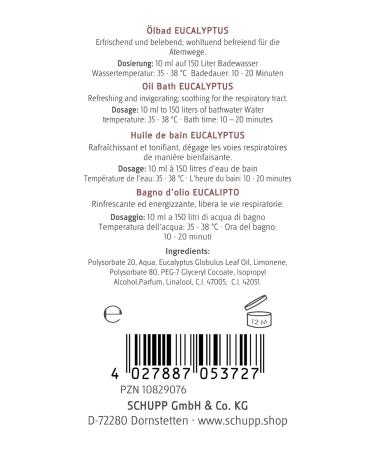 Schupp lbad Eucalyptus 200ml - Revitalize & Refresh Your Skin | International Shipping Available - Buy Online on GoSupps.com