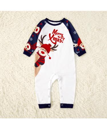 PatPat Family Matching Christmas Pajamas Set - Tree Snowflake & Letters Print, Long-sleeve Sleepwear, Baby 3-6 Months - Dark Blue - Buy Online on GoSupps.com