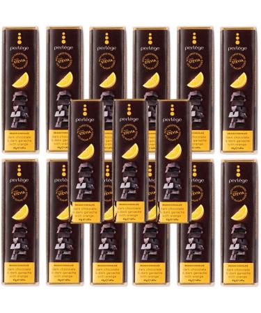 Perlege Perlege No Added Sugar Chocolate with Stevia (Dark Chocolate & Dark Ganache with Orange 15 Bars)