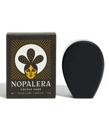 Nopalera Noche Clara Cactus Soap  Activated Charcoal & Prickly Pear Cactus  Artisan Bar Soap for Face and Body  Vegan  Cruelty-Free  Palm Oil Free  Natural Fragrance  Black  4 oz. (Pack of 1) - As Seen on Shark Tank Euca...