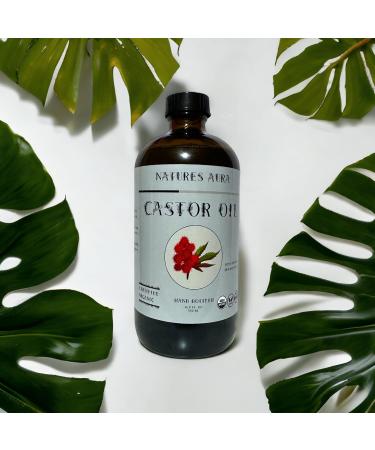Natures Aura Organic Castor Oil 16.9 Oz | Cold Pressed Hexane-Free USDA Approved | Free Mascara Wands Included - Buy Online on GoSupps.com