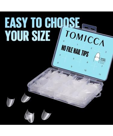TOMICCA Short Almond Nail Tips - 360pcs Full Matte Half Cover Nails for Acrylic & Gel Extensions | DIY Nail Art Kits | 12 Sizes with Box - Buy Online on GoSupps.com