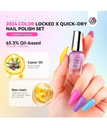 Saviland 20 Colour Neon Nail Polish Set Quick Dry & Long Lasting Summer Nail Polish Super Shine Rainbow Nail Varnish with Base Gloss Top Polish Coat Regular Glitter Nail Polish Kit for Women Gift Set - Buy Online on GoSupps.com