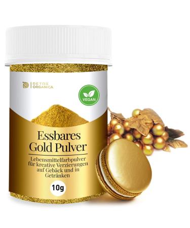 Gold powder edible 10g food color gold without E171 dye gold dust for baking and decorating ideal for cakes cakes chocolate and drinks edible glitter - Buy Online on GoSupps.com
