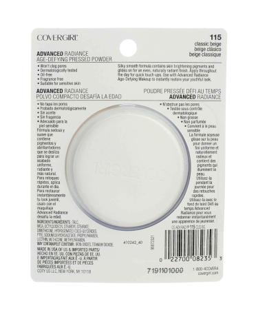 CoverGirl Advanced Radiance Age Defying Pressed Powder - Classic Beige (115) - 2 pk 0.39 oz (Pack of 2) - Buy Online on GoSupps.com
