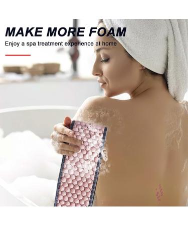 37 Exfoliating Back Scrubber with Handles - Body Exfoliator Bath Tool for Deep Scrubbing - Men & Women (Pink - Buy Online on GoSupps.com