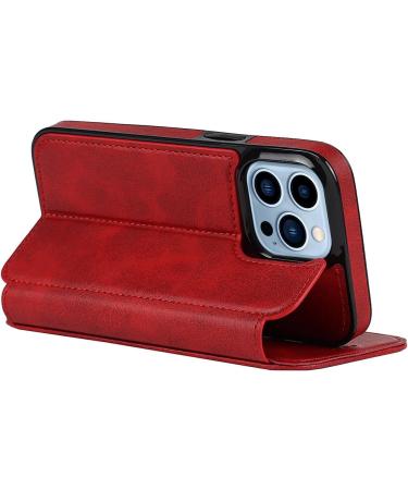 BRART Wallet Case for iPhone 13/13 Pro/13 Pro Max PU Leather Magnetic Protective Flip Case Cover with Credit Card Slot Viewing Stand Shockproof TPU (Color : Red Size : 13pro 6.1") 13pro 6.1" Red - Buy Online on GoSupps.com