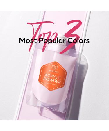 Modelones 3.53oz Acrylic Powder Set - Clear White & Pink | Premium 3D Nail Art & French Nail Extension Supplies - Buy Online on GoSupps.com