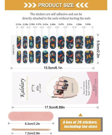 Kalolary 20PCS Butterfly Blue Nail Gel Polish Strips - Self-Adhesive Full Wraps for UV/LED Lamp - Nail Adhesive Wrap Stickers for Cured Gels - Buy Online on GoSupps.com