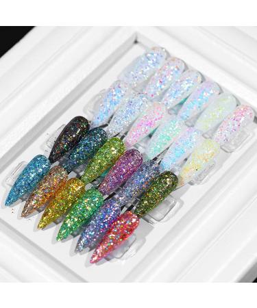 MKNZOME 12 Jars Chrome Nail Powder Glitter Set - Holographic Ultra Fine Glitter - 1g/Jar #3 - Buy Online on GoSupps.com