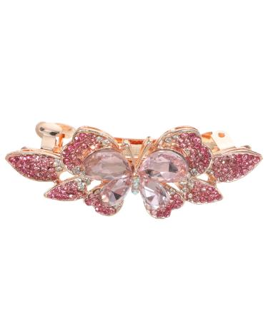 Ipetboom Rhinestone Hair Clip Rhinestone Hair Barrette Sparkly Hair Clips Spring Hair Clips Spring Barrette Butterfly Hair Barrettes Hair Clip for Wedding Headgear Bride Vintage Metal