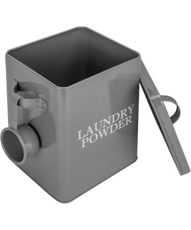 Grey Laundry Powder Tin with Scoop | Coated Steel Dishwasher Detergent Container | Cleaning & Washing Supplies by M&W - Buy Online on GoSupps.com
