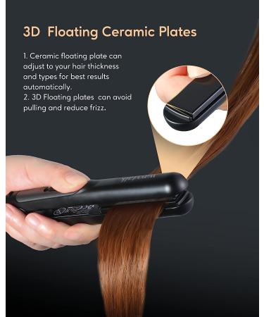 Wavytalk Mini Flat Iron 0.7 Inch Ceramic Hair Straightener - Small Flat Iron for Short Hair, Bangs, and Travel - Graphite Black - Buy Online on GoSupps.com