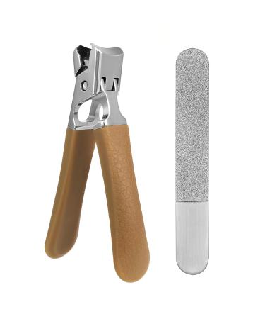 SG Nekoo Nail Clippers for Thick Nails Hard Fingernails and Toenails Cutter with File Ultra Sharp Curved Splash Proof Trimmer for Adults Men Women Seniors (Mid-Orange)
