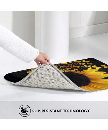 Vanani Sunflower Floral Butterflies Art Flannel Non-Slip Carpet Easy To Take Care Of Moderate Thickness Suitable For Front Door Garage Door Back Door Bedroom And Kitchen. White One Size - Buy Online on GoSupps.com