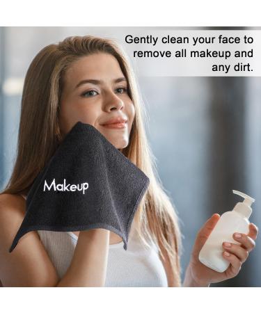 18 Pcs Makeup Remover Towels - Soft Cotton Washcloths with Makeup Embroidery - Reusable Facial Cleansing Cloths - Holiday Gift for Women - Buy Online on GoSupps.com