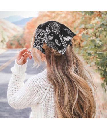 Catery Boho Hair Scarf Set-D - Vintage Floral Print Headbands for Women and Girls - Buy Online on GoSupps.com