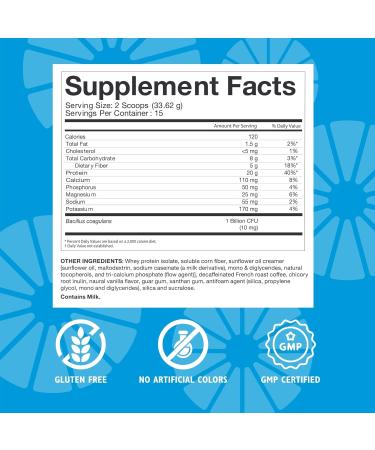 Celebrate Vitamins Rebuild Protein Powder - 20g Whey Isolate Probiotics & Prebiotics High Fiber for Post Bariatric Surgery - Iced Macchiato (15 Servings) - International Shipping Available - Buy Online on GoSupps.com