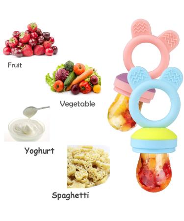 Baby Fruit Food Feeder Pacifier Teether Set with Silicone Bags and Teething Toys - Buy Online on GoSupps.com