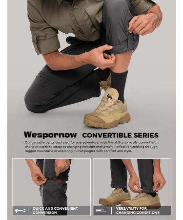 Shop Waspornow Men's Zip-Off Hiking Trousers | Breathable Fast-Drying Trekking Pants with 5 Pockets - XL Dark Gray - Buy Online on GoSupps.com