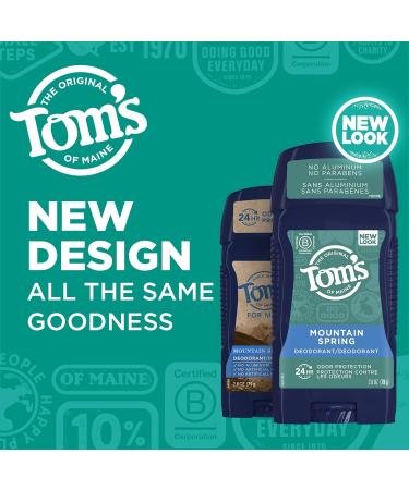 Tom's of Maine Deodorant for Men Mountain Spring 2.8 oz - Buy Online on GoSupps.com