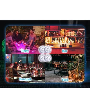 Hitopin 4 Pieces Submersible LED Lights Waterproof Underwater Submersible Led Lights with Remote Control Waterproof Underwater Lights Pond Lights for Decorate Party Wedding Halloween Christmas - Buy Online on GoSupps.com