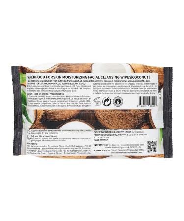 FARMSKIN Coconut Facial Cleansing Wipes - 25 Count (Pack of 2) - Gentle Makeup Removal & Hydrating Skincare - Buy Online on GoSupps.com